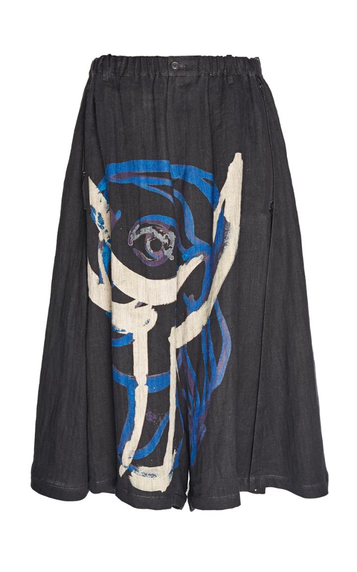 Yohji Yamamoto Fastener Printed Cropped Trouser
