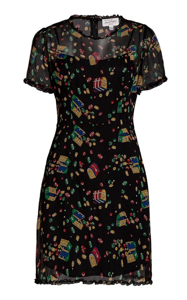 Hvn Natalia Ruffled Silk-chiffon Mini Dress