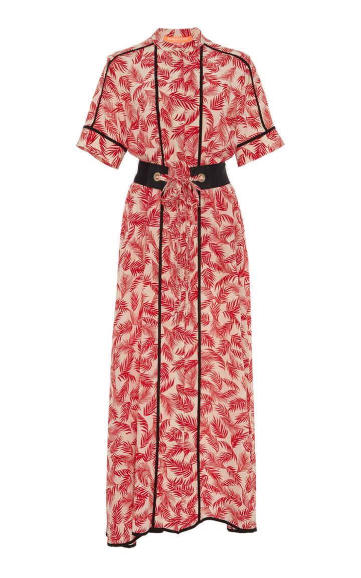 Smarteez Leaf Print Silk Dress