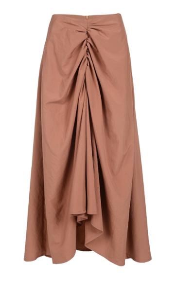 Amal Al Mulla Ruched Taffeta Maxi Skirt