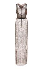 Moda Operandi Naeem Khan Embroidered Criss-cross Gown