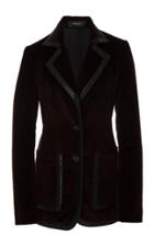 Derek Lam Leather Trimmed Courdurory Blazer