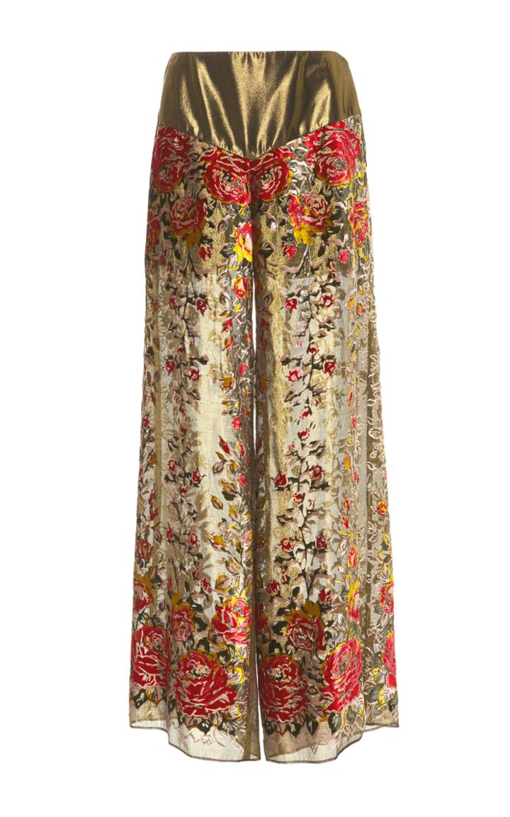 Anna Sui Metallic Floral Pant