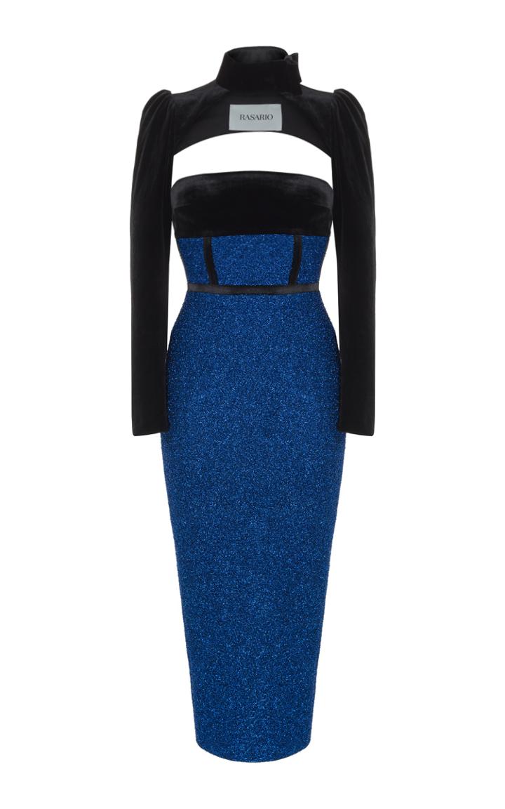 Rasario Lurex And Velvet Dress