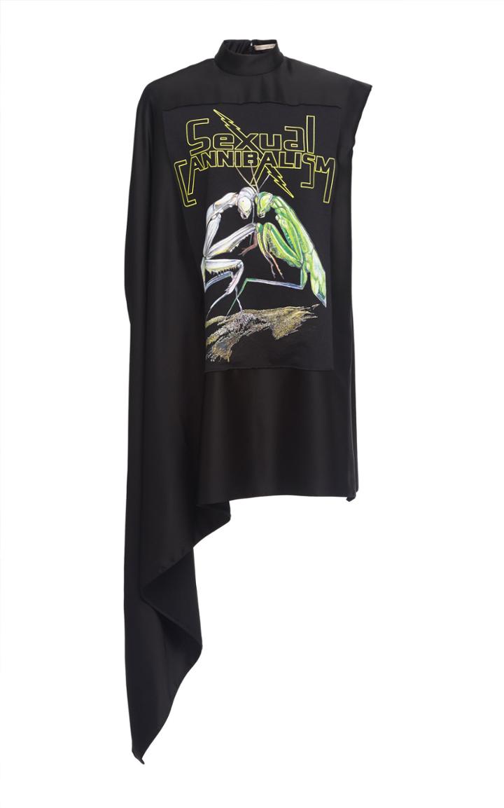 Christopher Kane Duchess Satin Single Sleeve Top