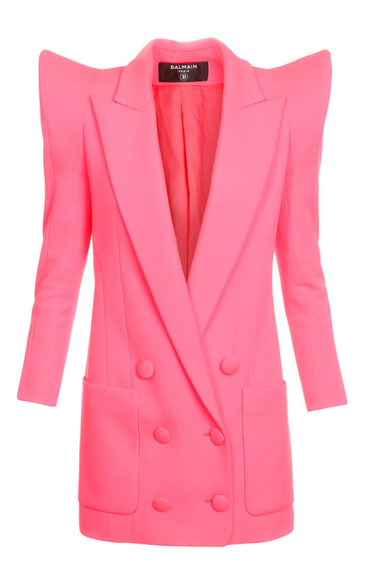 Moda Operandi Balmain Shoulder Padded Jersey Blazer