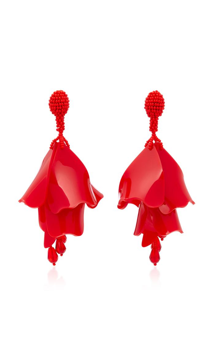 Oscar De La Renta Impatiens Large Drop Earrings