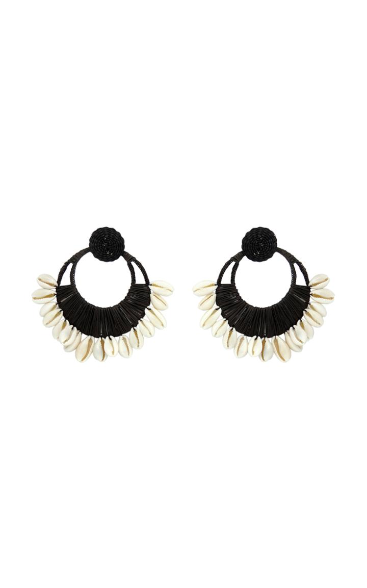 Moda Operandi Johanna Ortiz Historia Natural Iraca And Shell Hoop Earring
