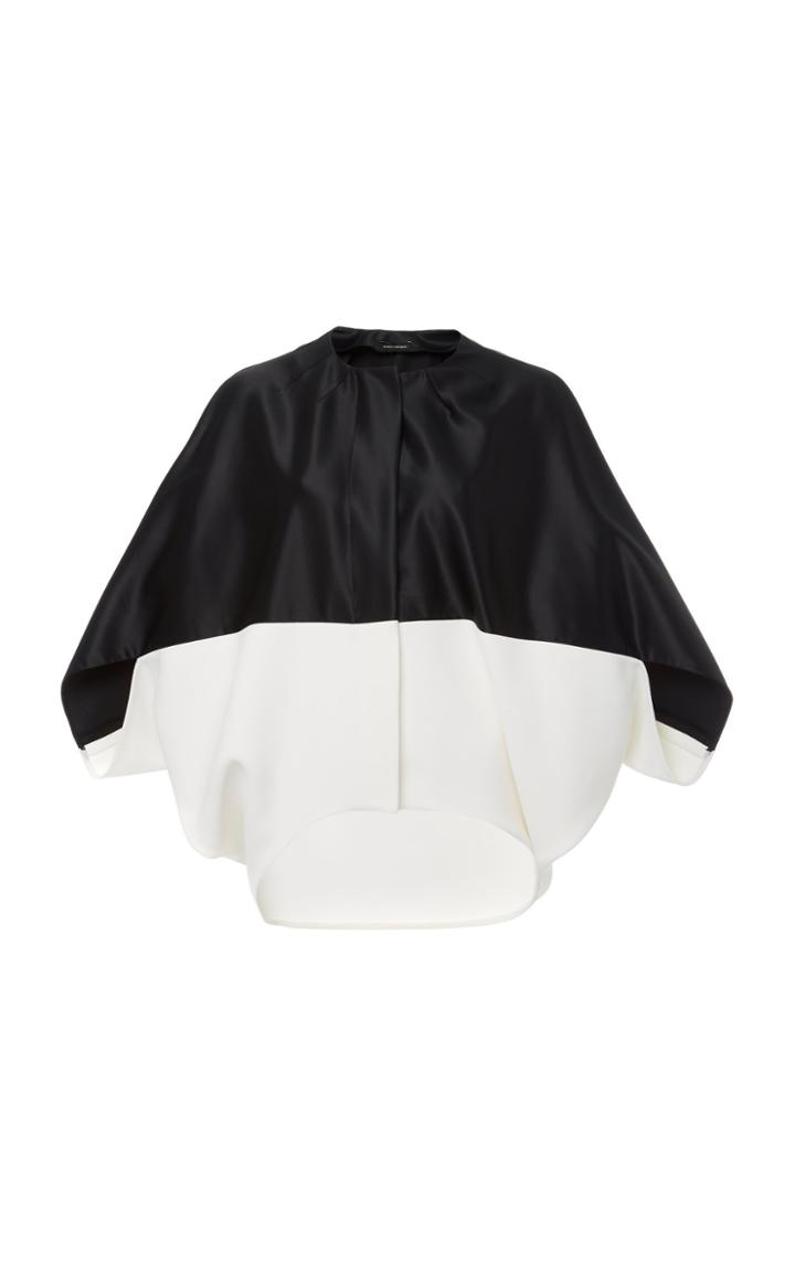 Narciso Rodriguez Satin Wool Viscose Color Block Top