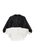 Narciso Rodriguez Satin Wool Viscose Color Block Top