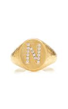 Moda Operandi Octavia Elizabeth 18k Yellow Gold Initial Signet Ring