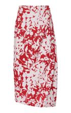 Rosie Assoulin Draped Floral-print Silk Midi Skirt