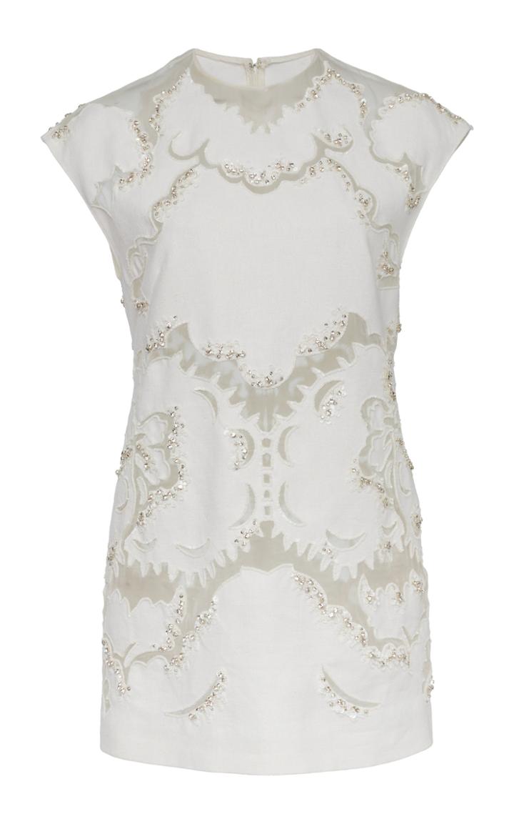 Moda Operandi Valentino Sheer-accented Silk Mini Dress