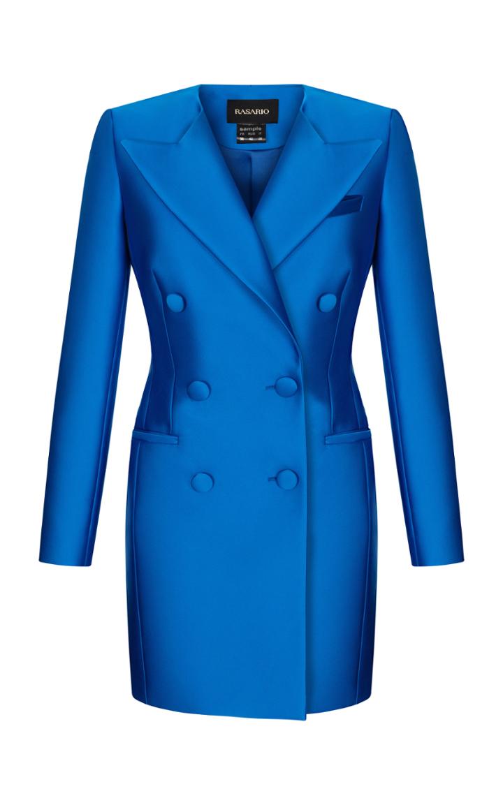 Moda Operandi Rasario Double-breasted Satin Blazer Dress
