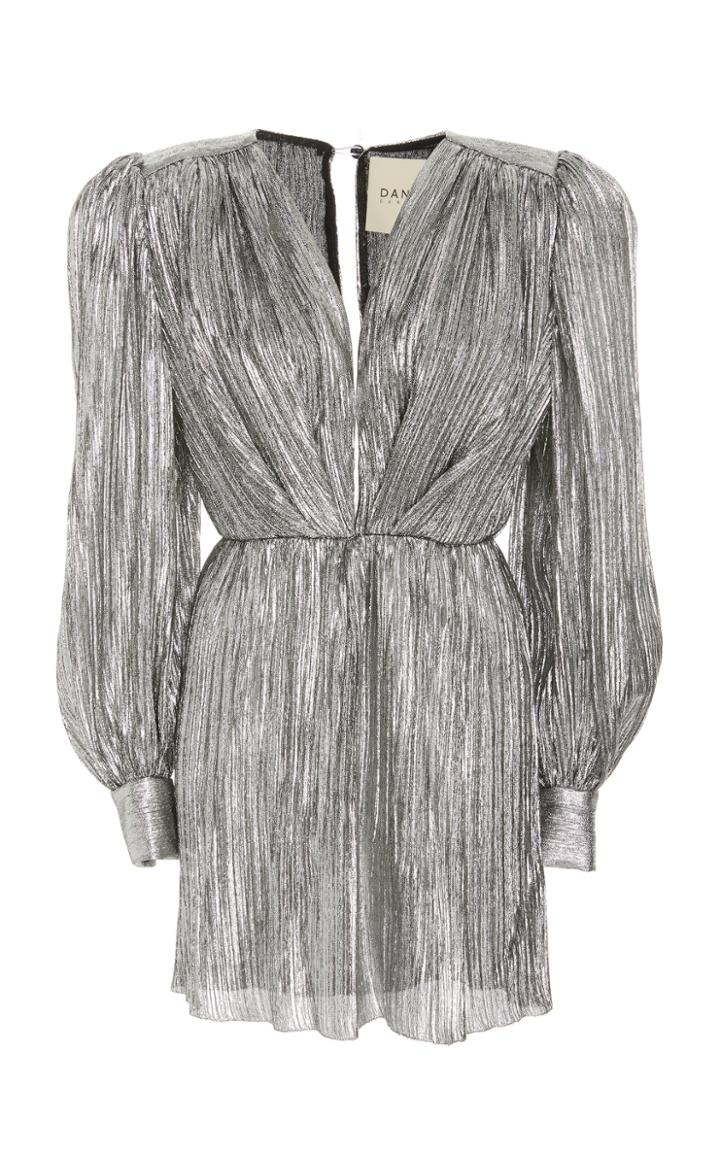 Daniele Carlotta Blouson Sleeve Pleated Mini Dress