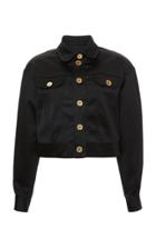 Elie Saab Cropped Boxy Satin Stretch Jacket