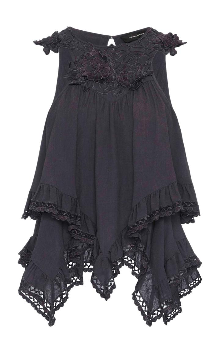 Moda Operandi Isabel Marant Lupita Asymmetric Embellished Crepe Halter Top Size: 32