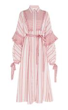 Andrew Gn Striped Peasant Dress