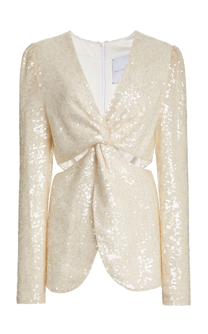 Moda Operandi Markarian Sequin Twist Side Cutout Top