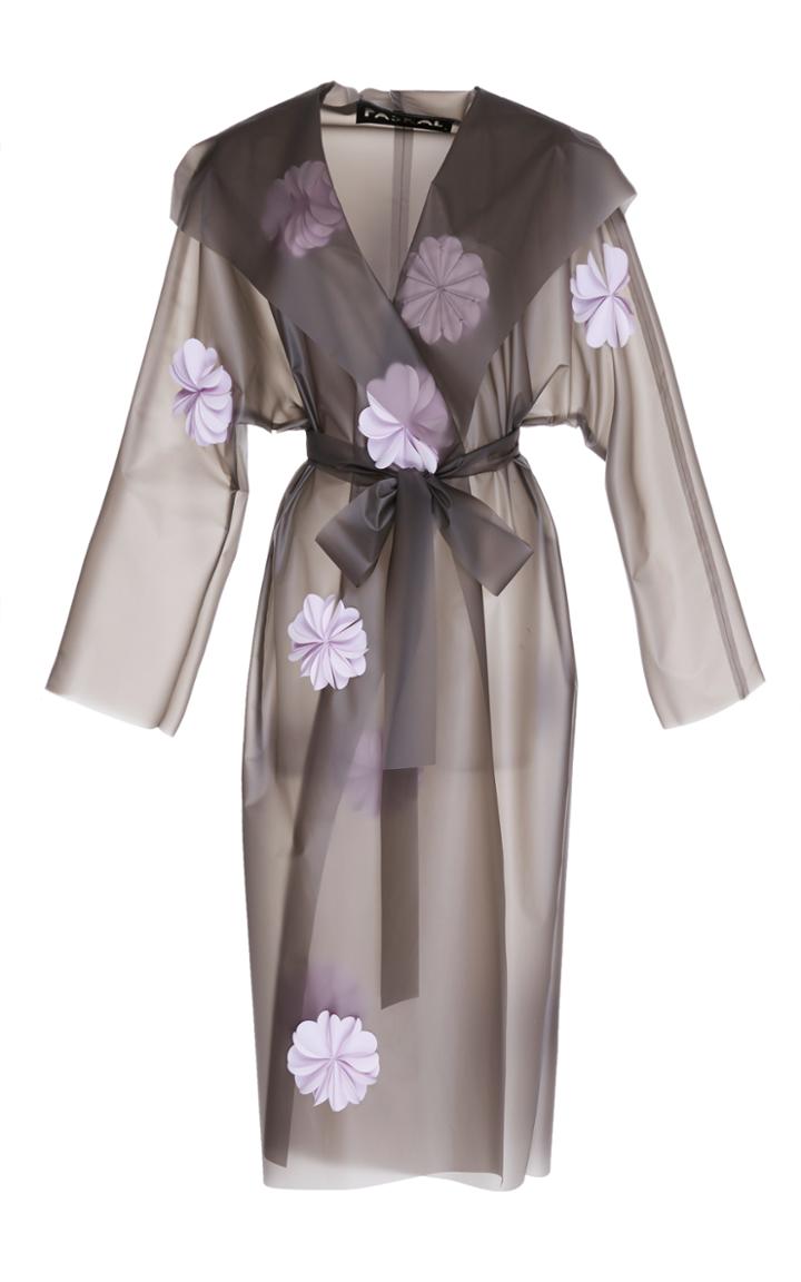 Paskal Vinyl Coat With 3d Flowers