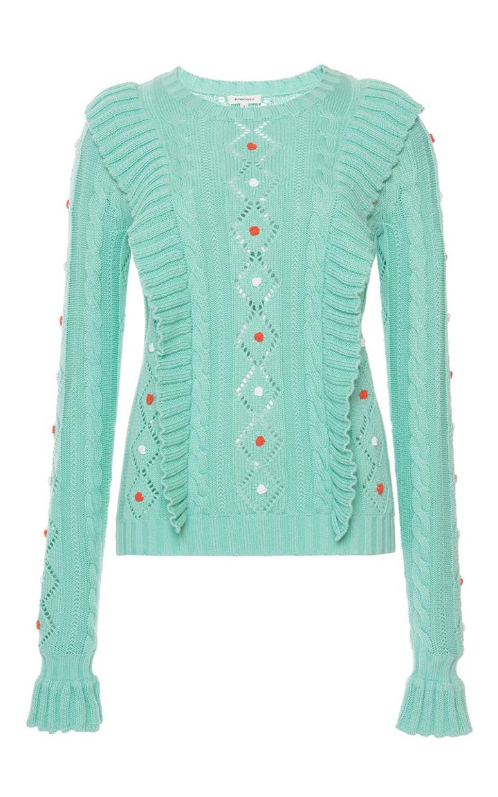 Manoush Twisted Flower Knit Sweater