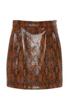 Roseanna Elio Snake Effect Vegan Leather Mini Skirt