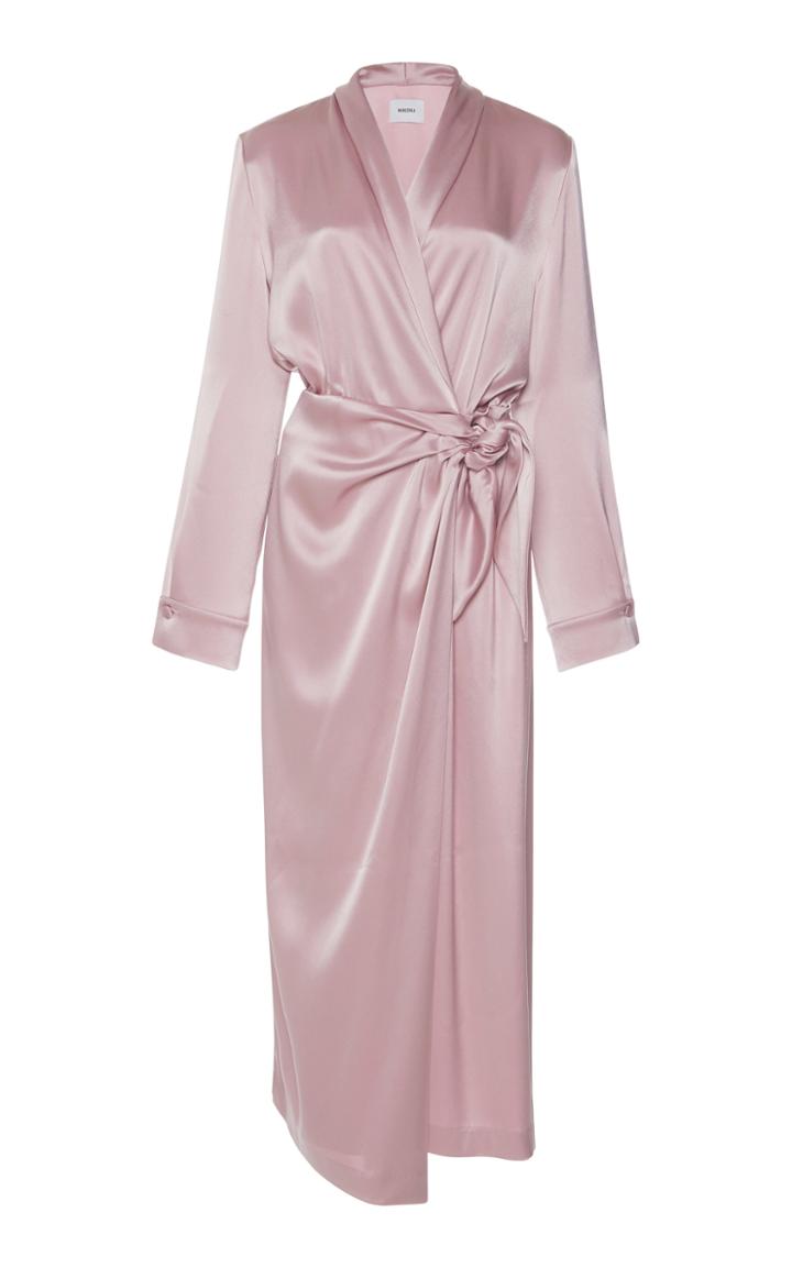 Nanushka Ezra Tie Front Satin Dress