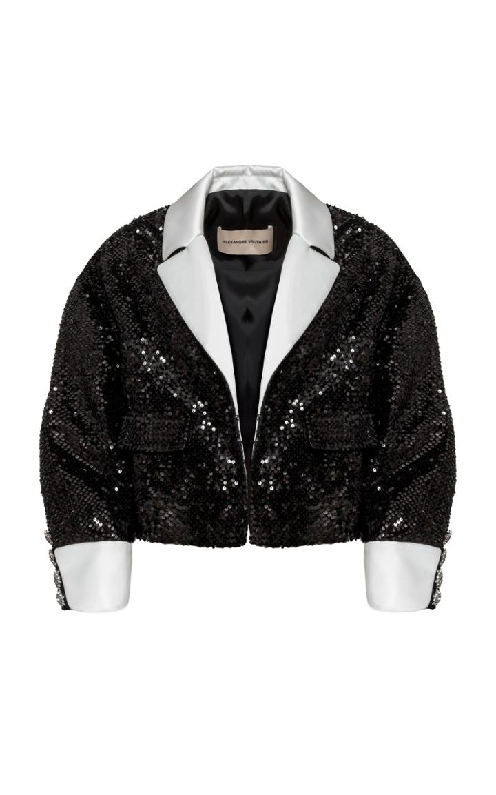 Alexandre Vauthier Cropped Sequin Tuxedo Jacket