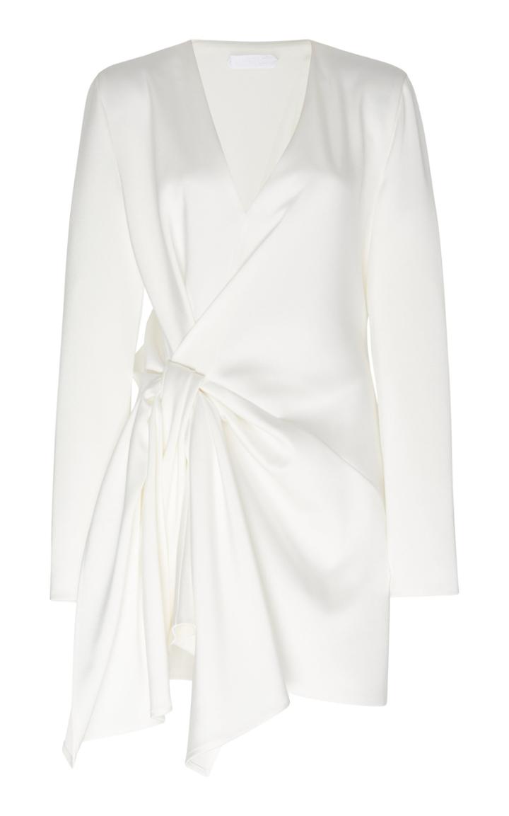 Moda Operandi Unttld Satin Decollet Long Sleeve Cocktail Dress Size: 4