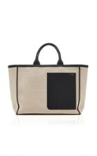 Valextra Leather-trimmed Canvas Tote