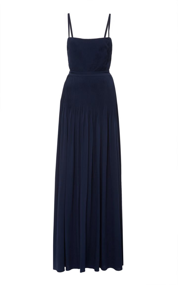 Andres Otalora Don Juan Plisse Silk-georgette Maxi Dress