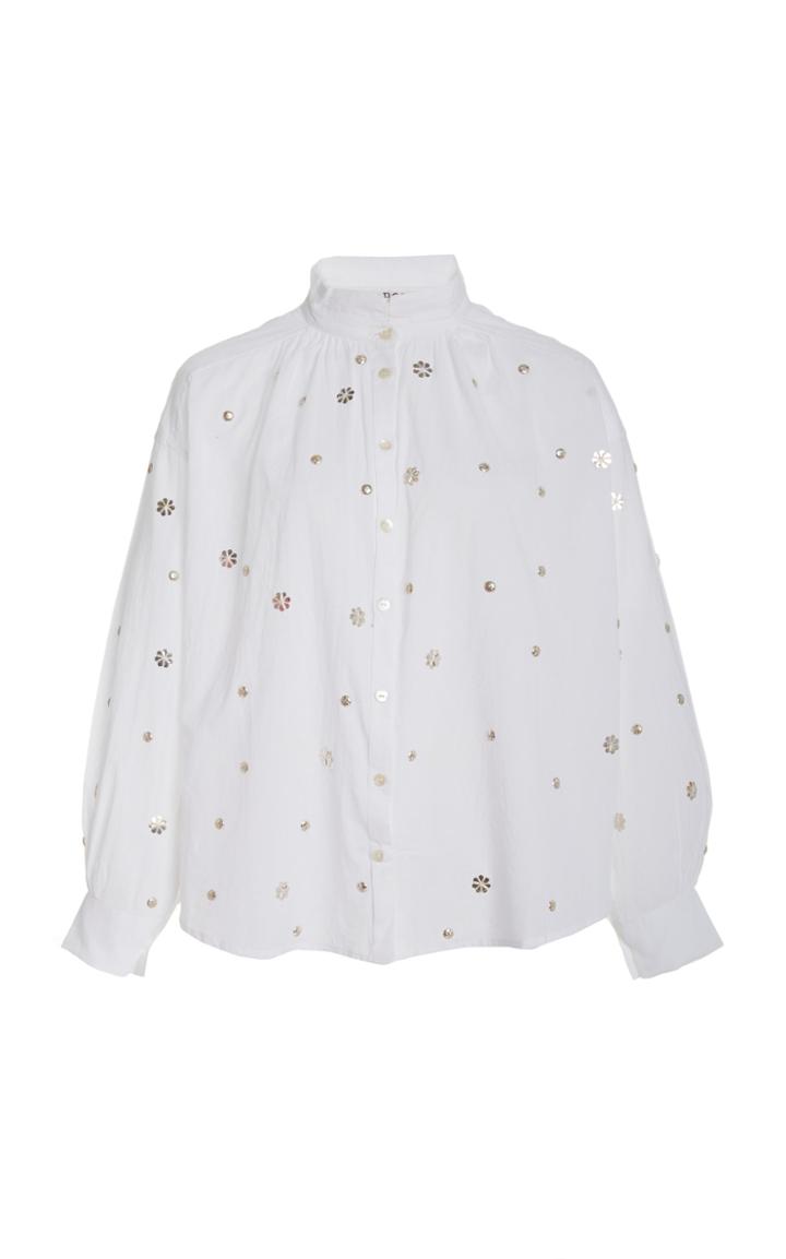 Moda Operandi Alix Of Bohemia Luna Embroiderered Cotton Blouse