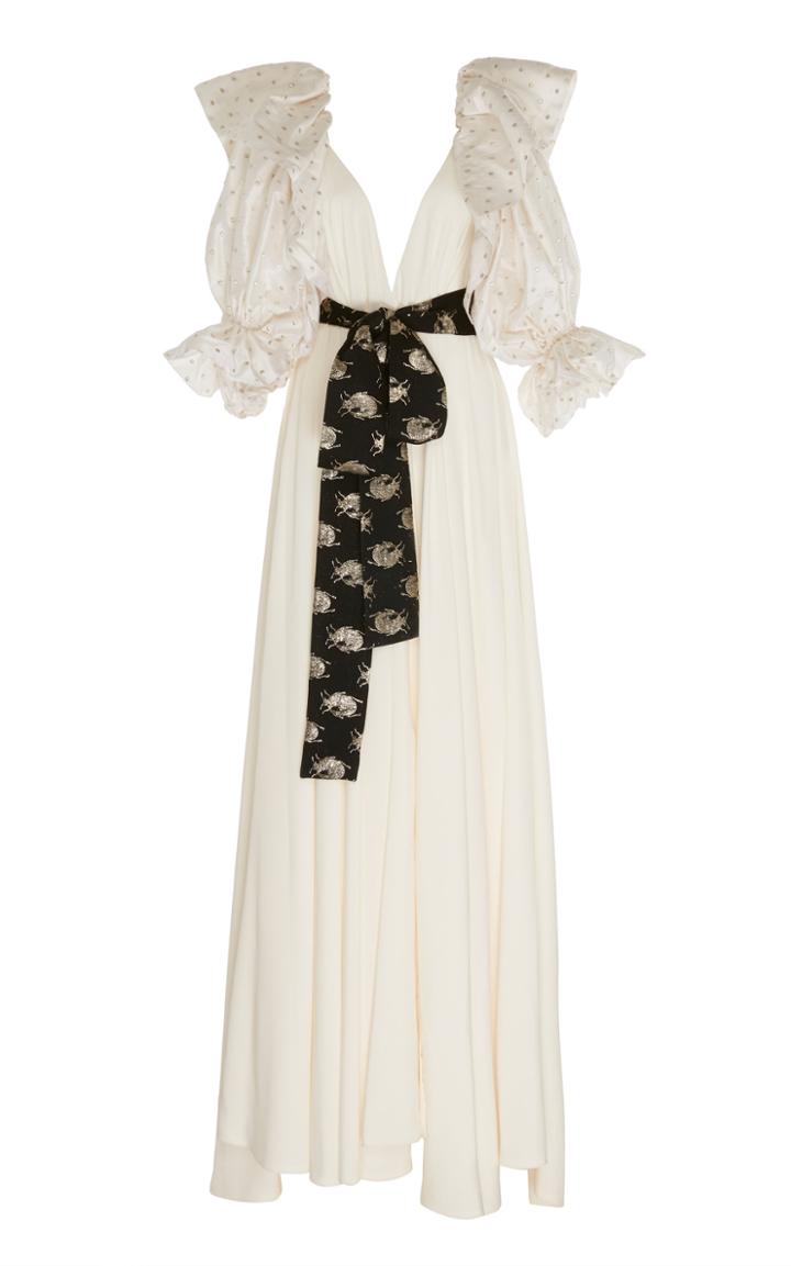 Leal Daccarett Colomba Satin Belted Gown