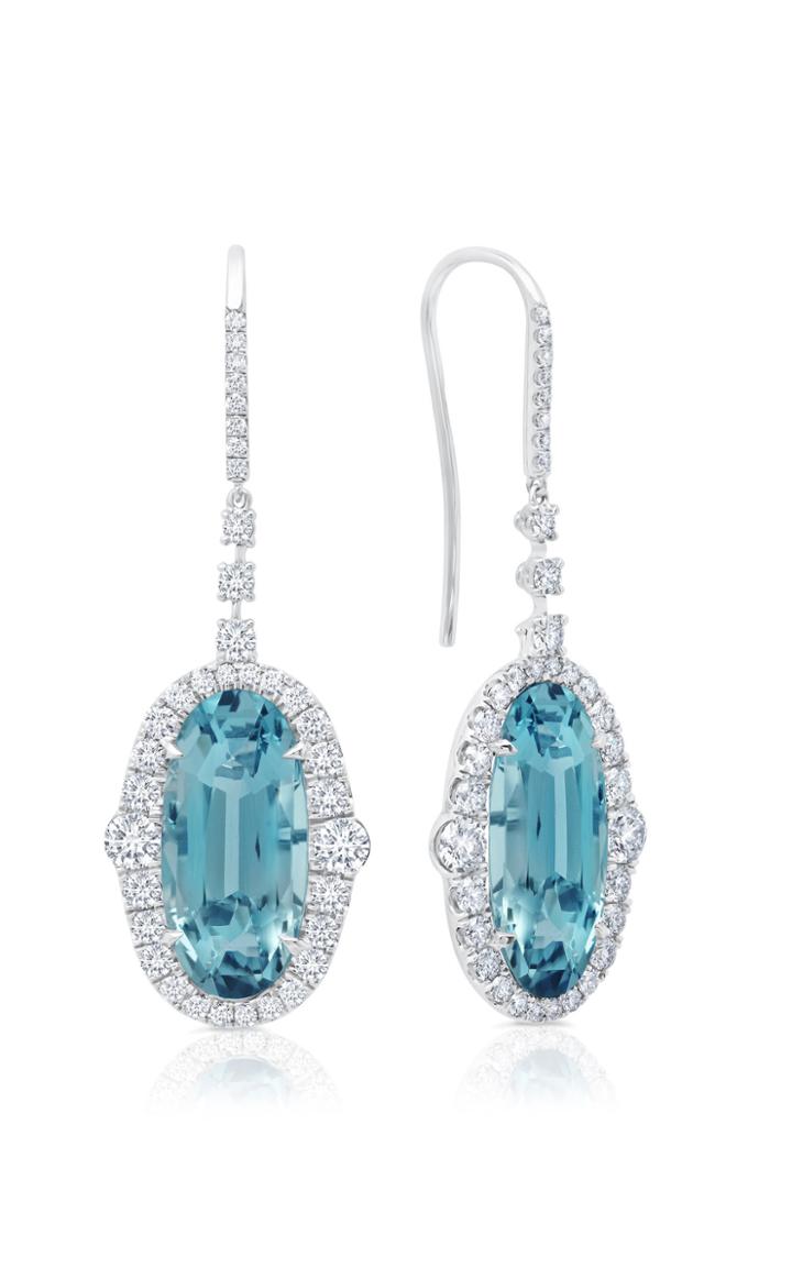 Martin Katz 18k White Gold Aquamarine Diamond Earrings