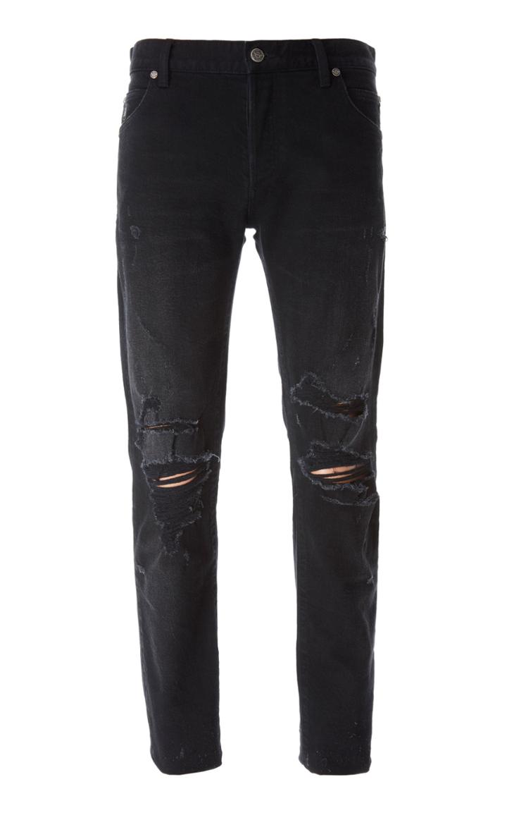 Balmain 6 Pockets Tapered Jean 15cm Destroy