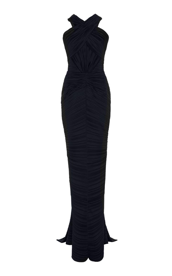 Zac Posen Sleeveless Pliss Gown