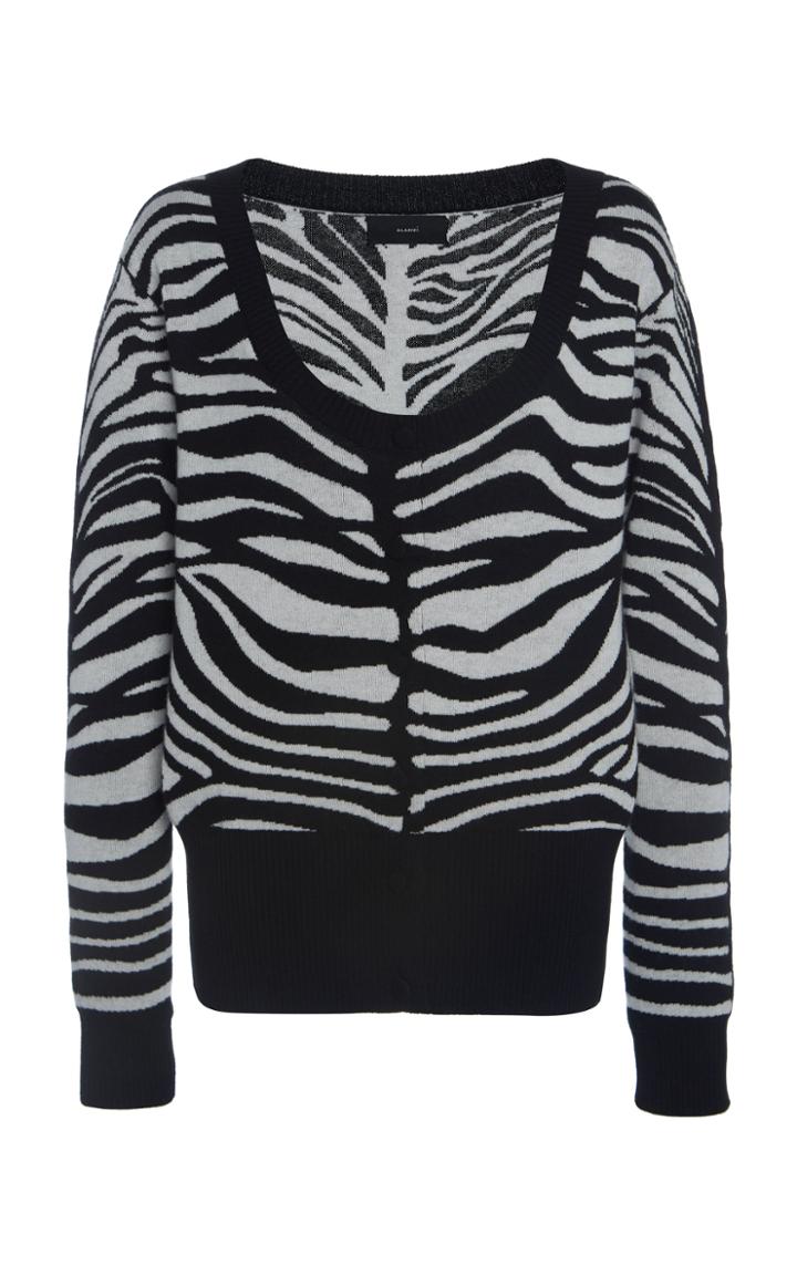 Moda Operandi Alanui Zebra-print Cashmere Cardigan Size: M