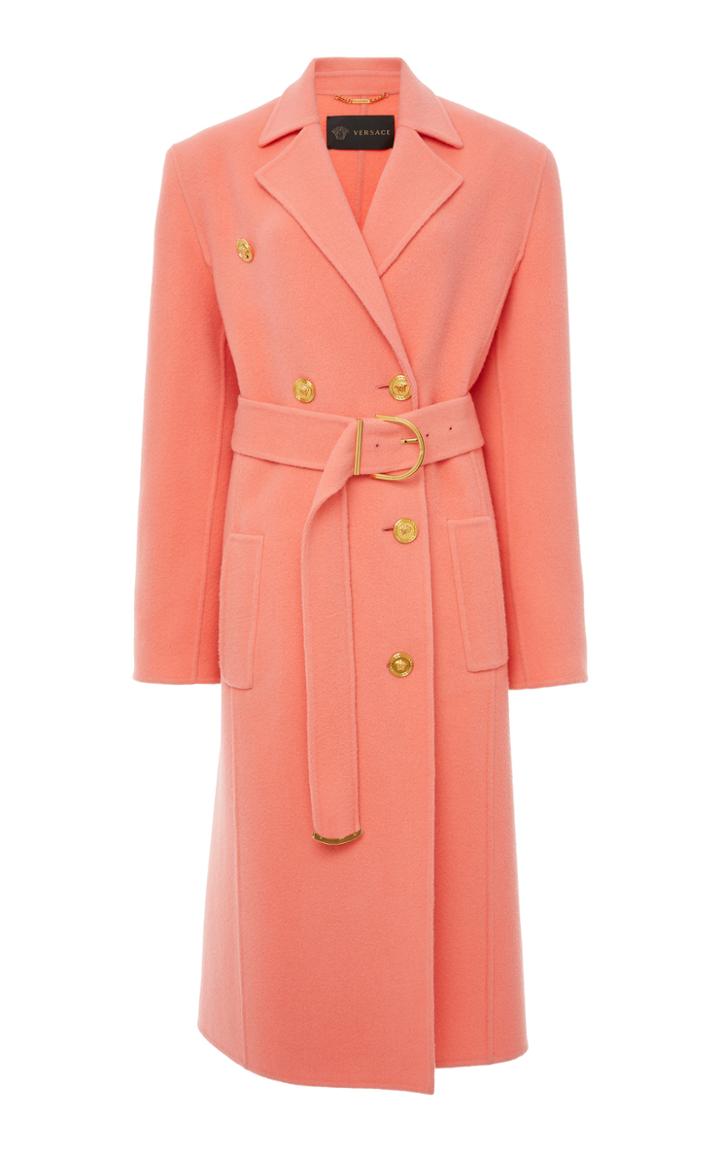 Versace Double Breasted Wool-blend Coat