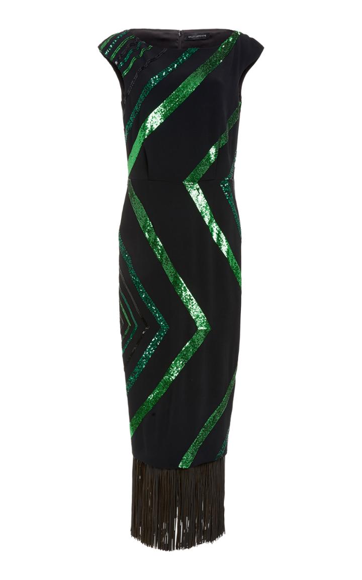 Sally Lapointe Emerald Sequin Pencil Dress