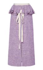 Brock Collection Perla Ruffle Waist Tweed Skirt