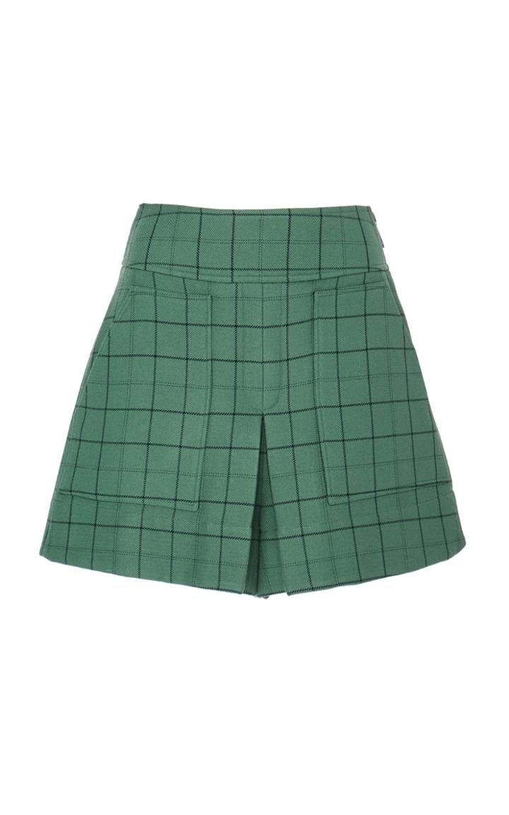 Tibi Checked Twill Skort Size: 12