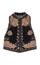 Etro Embroidered Studded Cotton-velvet Vest
