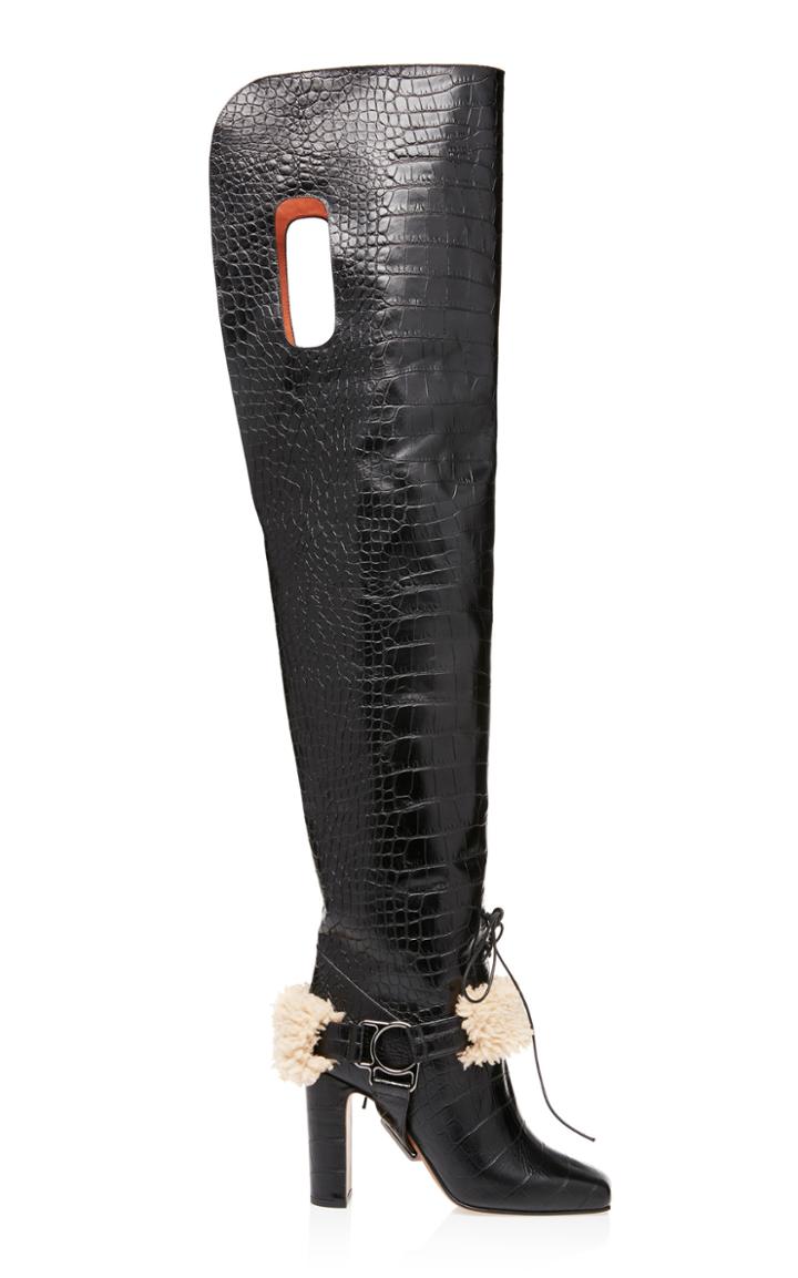 Off-white C/o Virgil Abloh Embossed Leather Over-the-knee Boots