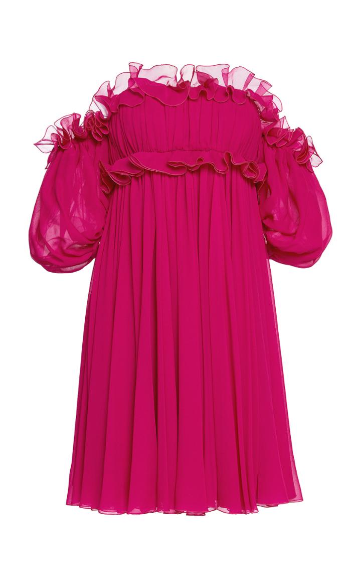Moda Operandi Giambattista Valli Off-the-shoulder Bow-embellished Chiffon Mini Dress