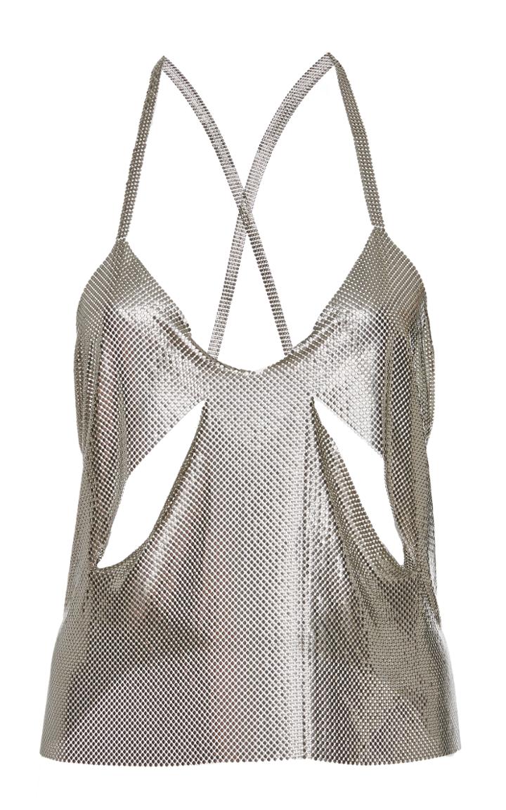 Fannie Schiavoni Cutout Metal Mesh Top