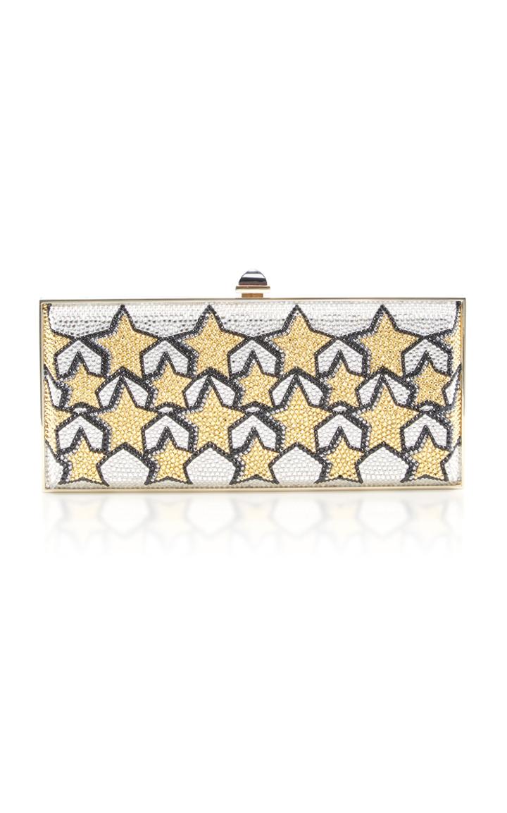 Judith Leiber Couture Large Coffered Rectangle Stars Clutch