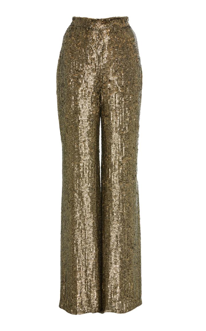 Amelia Brown Metal Sequin Pants