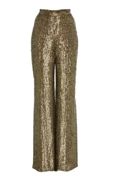 Amelia Brown Metal Sequin Pants