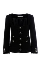 Alessandra Rich Round Neck Wool-blend Tweed Jacket
