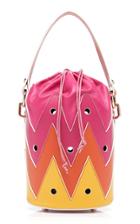 Sara Battaglia Rose Hole Leather Bucket Bag